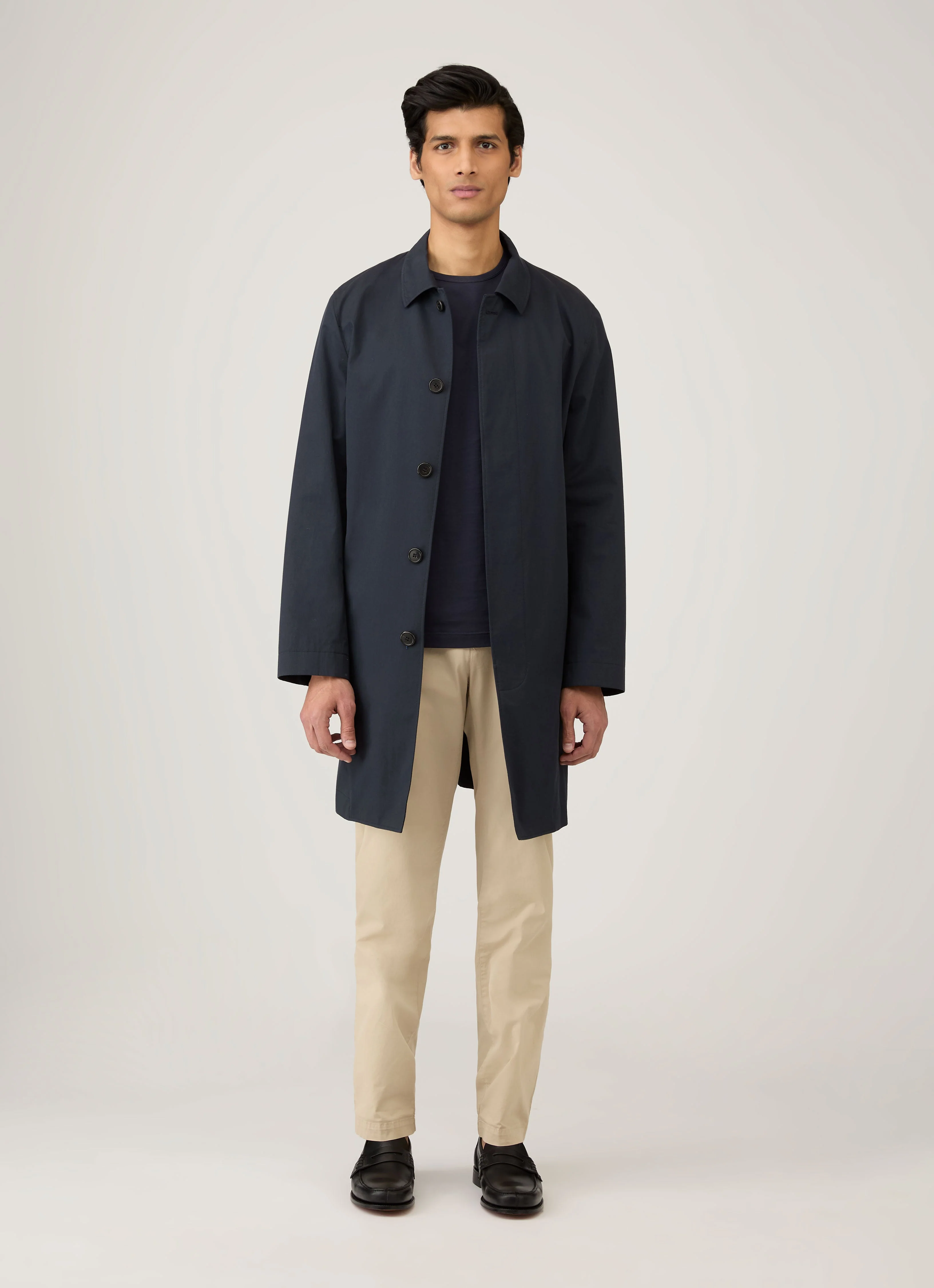 Men's Classic Long Sleeve T-shirt in Navy - Image 3