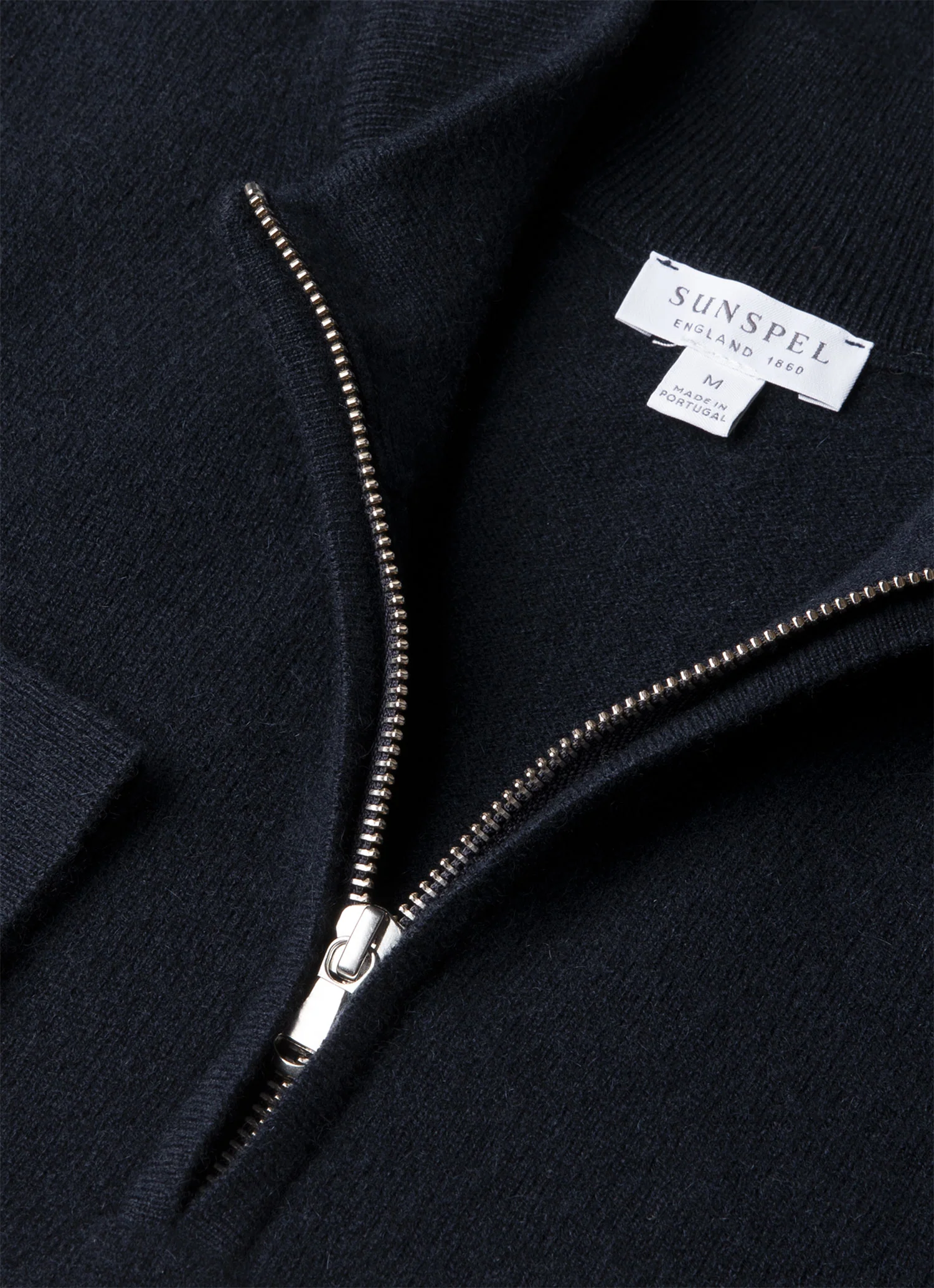 Men's Cashmere Half Zip Jumper in Navy - Image 4