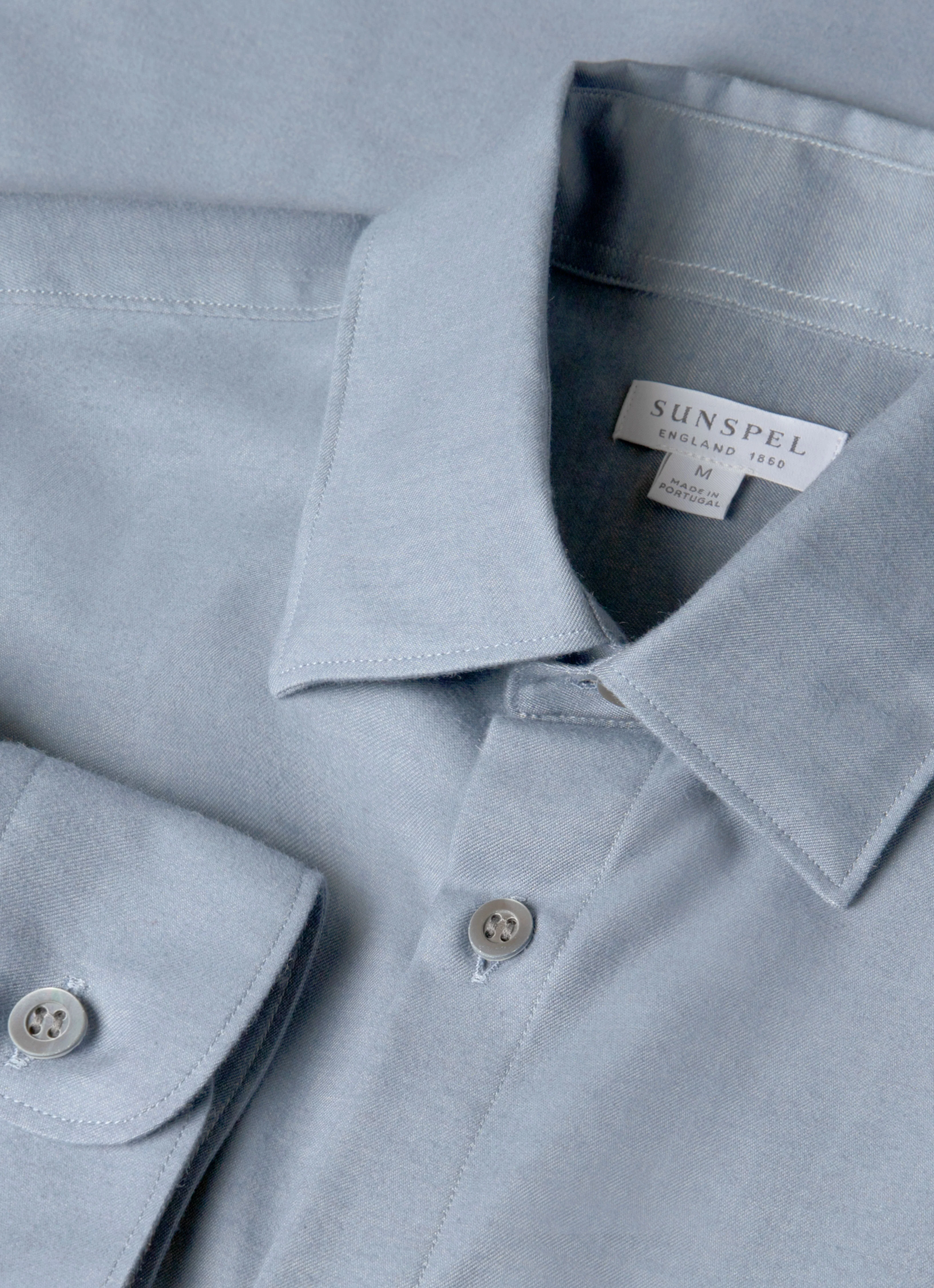 Men's Cotton Cashmere Shirt in Dark Blue - Image 4