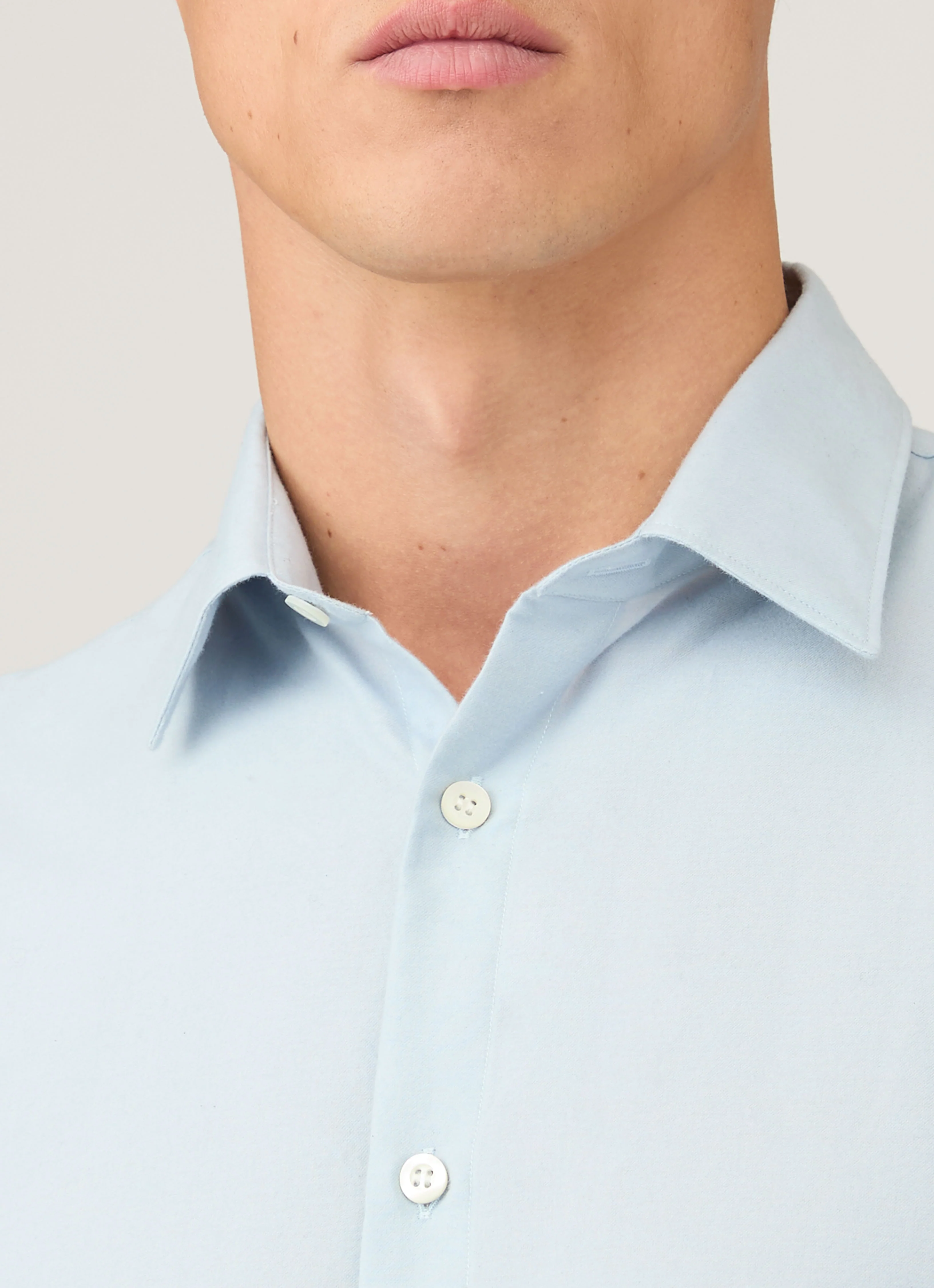 Men's Cotton Cashmere Shirt in Light Blue - Image 6