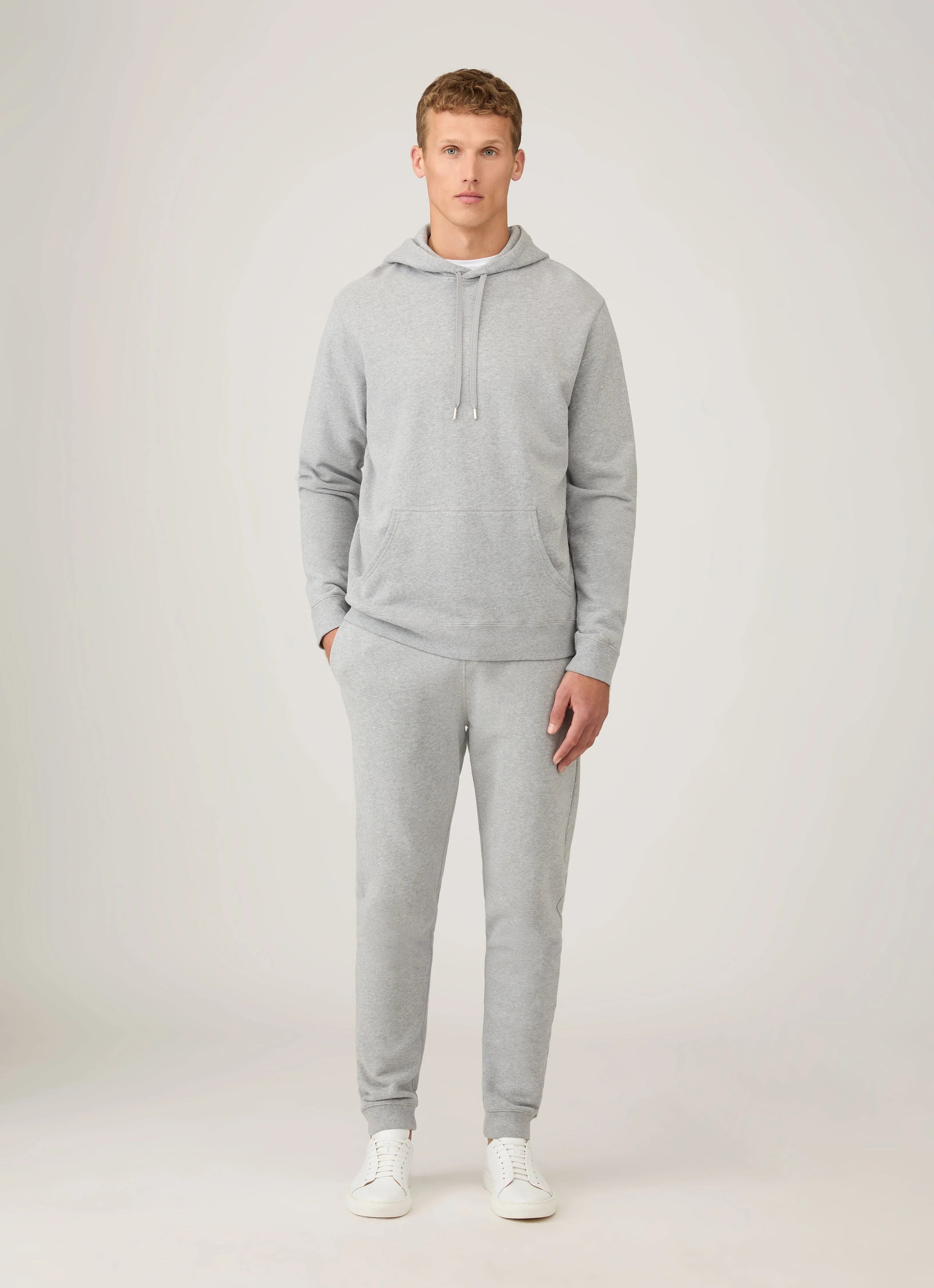 Men's Loopback Hoodie in Grey Melange - Image 3