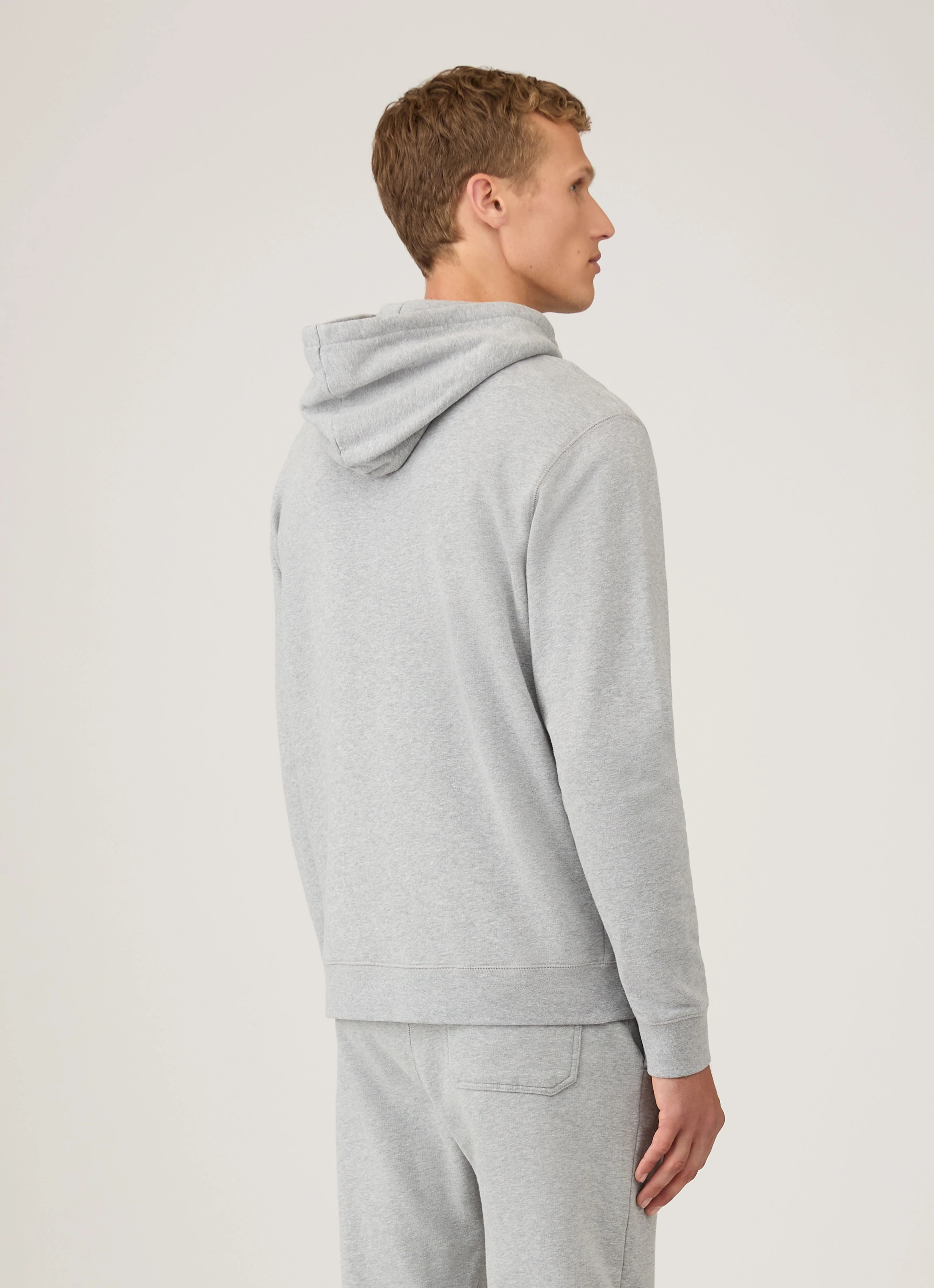 Men's Loopback Hoodie in Grey Melange - Image 5