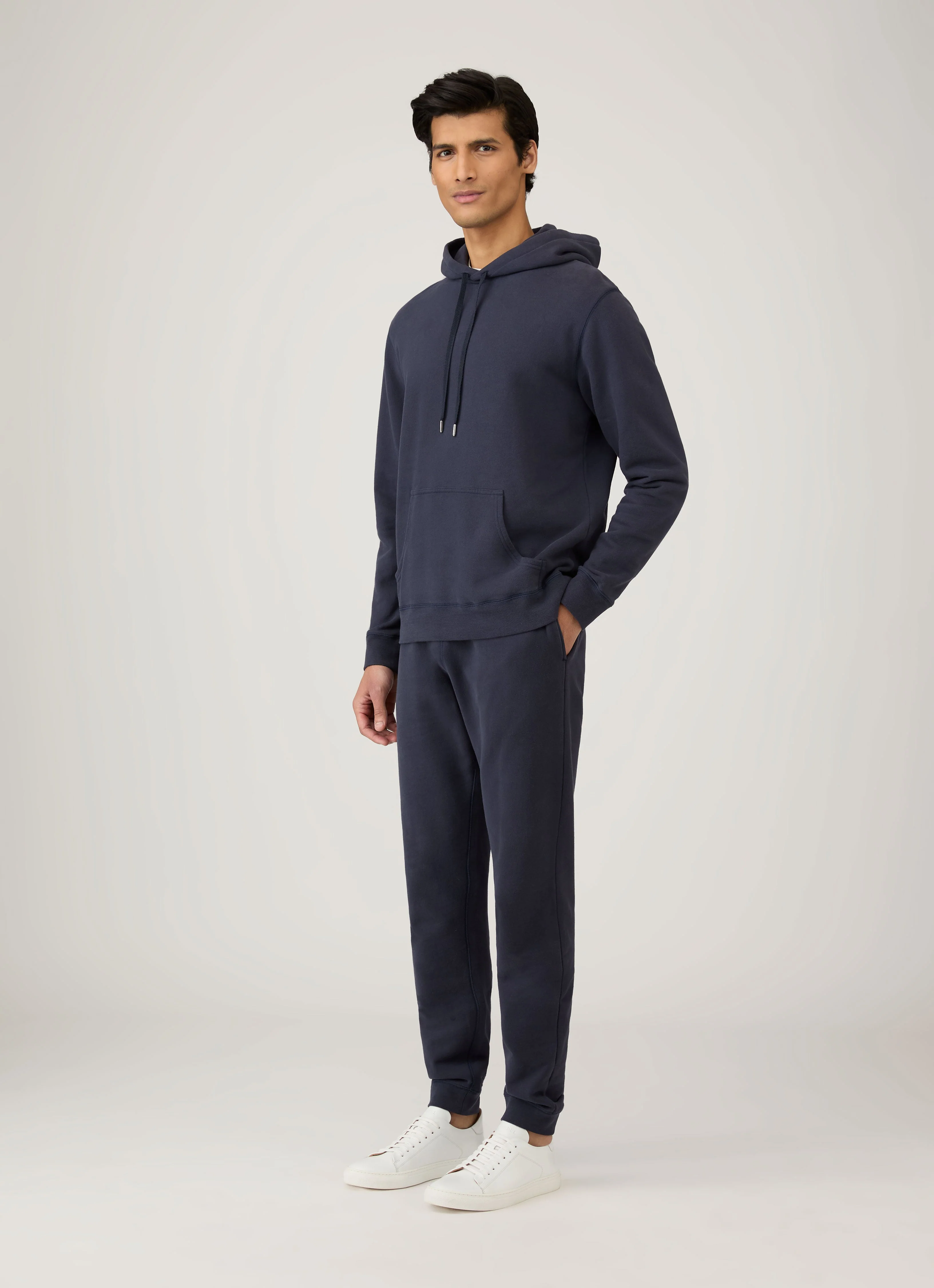 Men's Loopback Hoodie in Navy - Image 3
