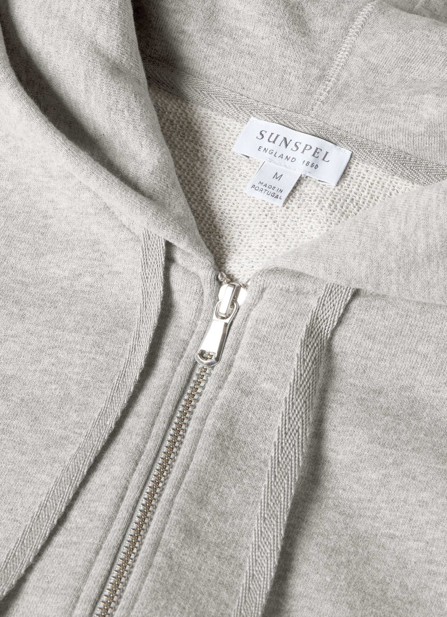 Men's Loopback Zip Hoodie in Grey Melange - Image 4