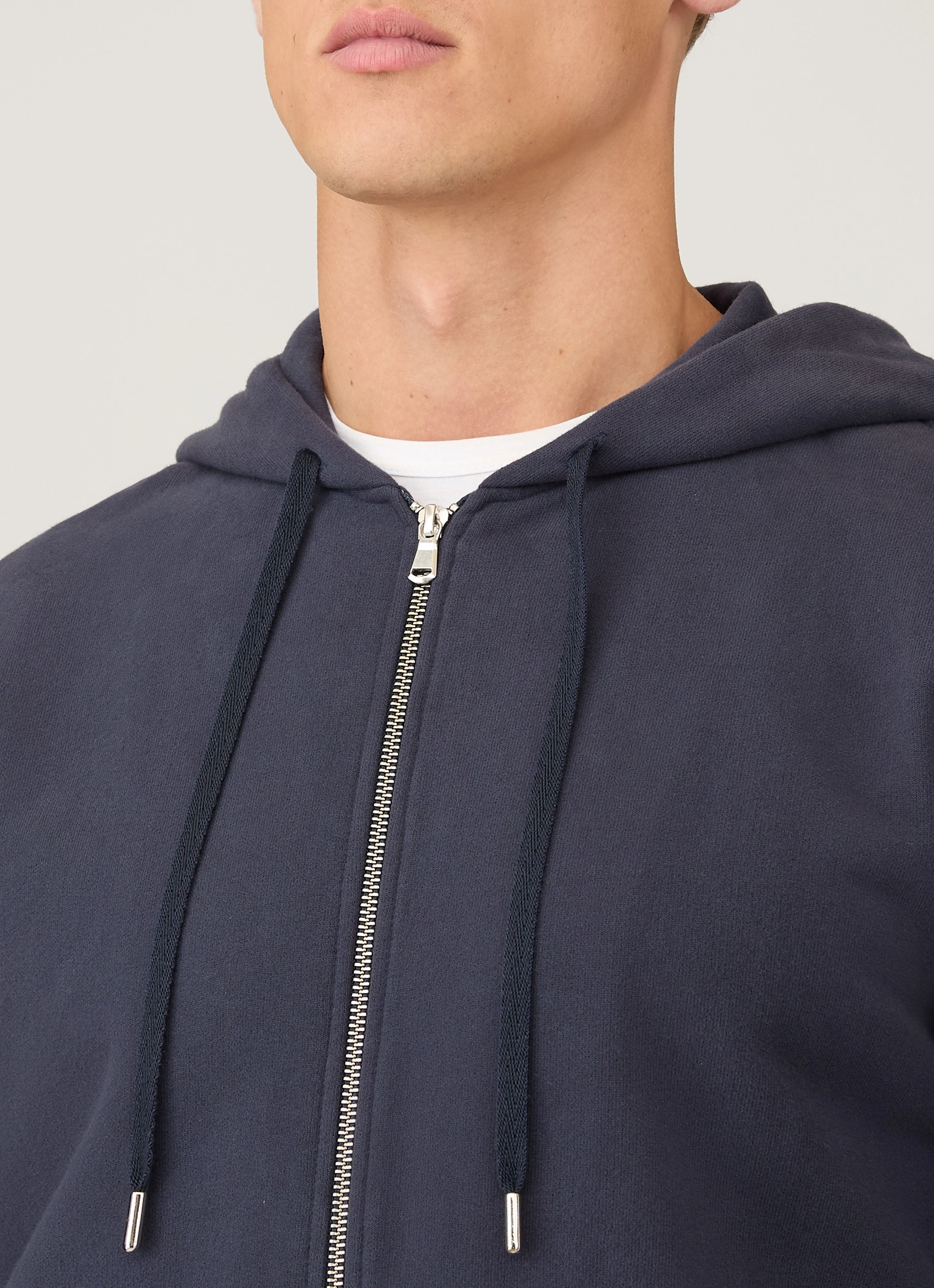 Men's Loopback Zip Hoodie in Navy - Image 6