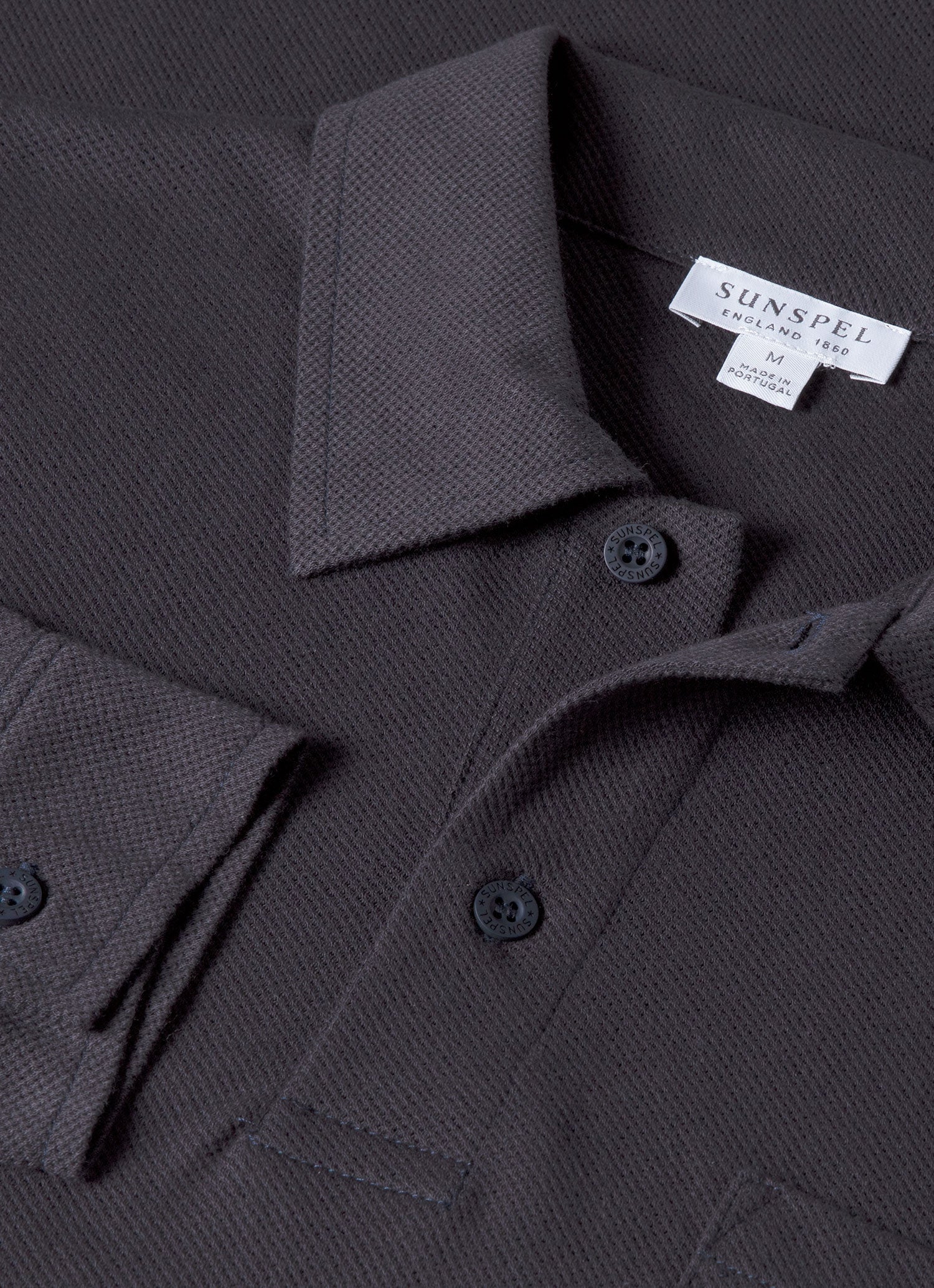 Men's Riviera Long Sleeve Polo Shirt in Navy - Image 4