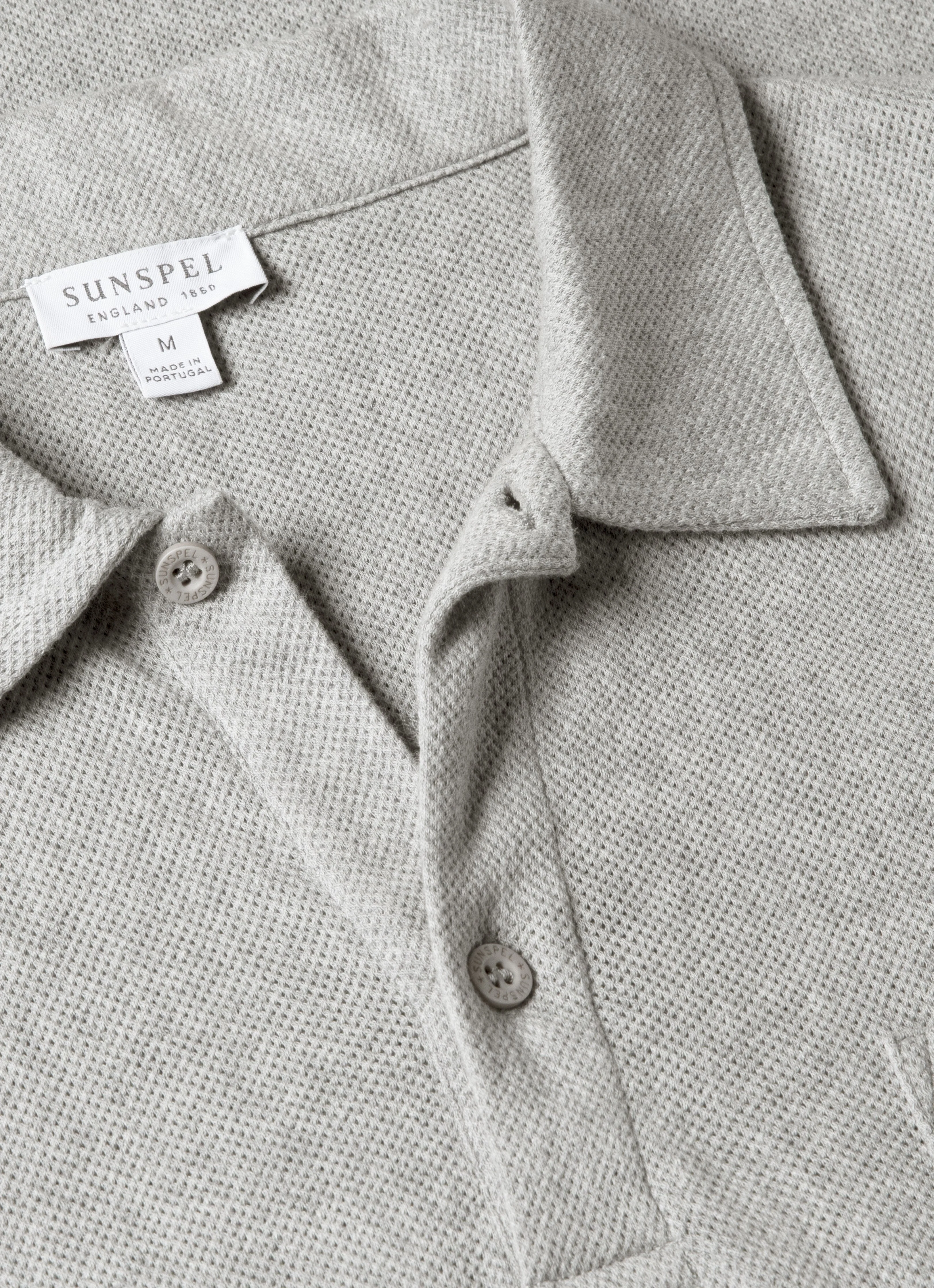 Men's Riviera Polo Shirt in Grey Melange - Image 4