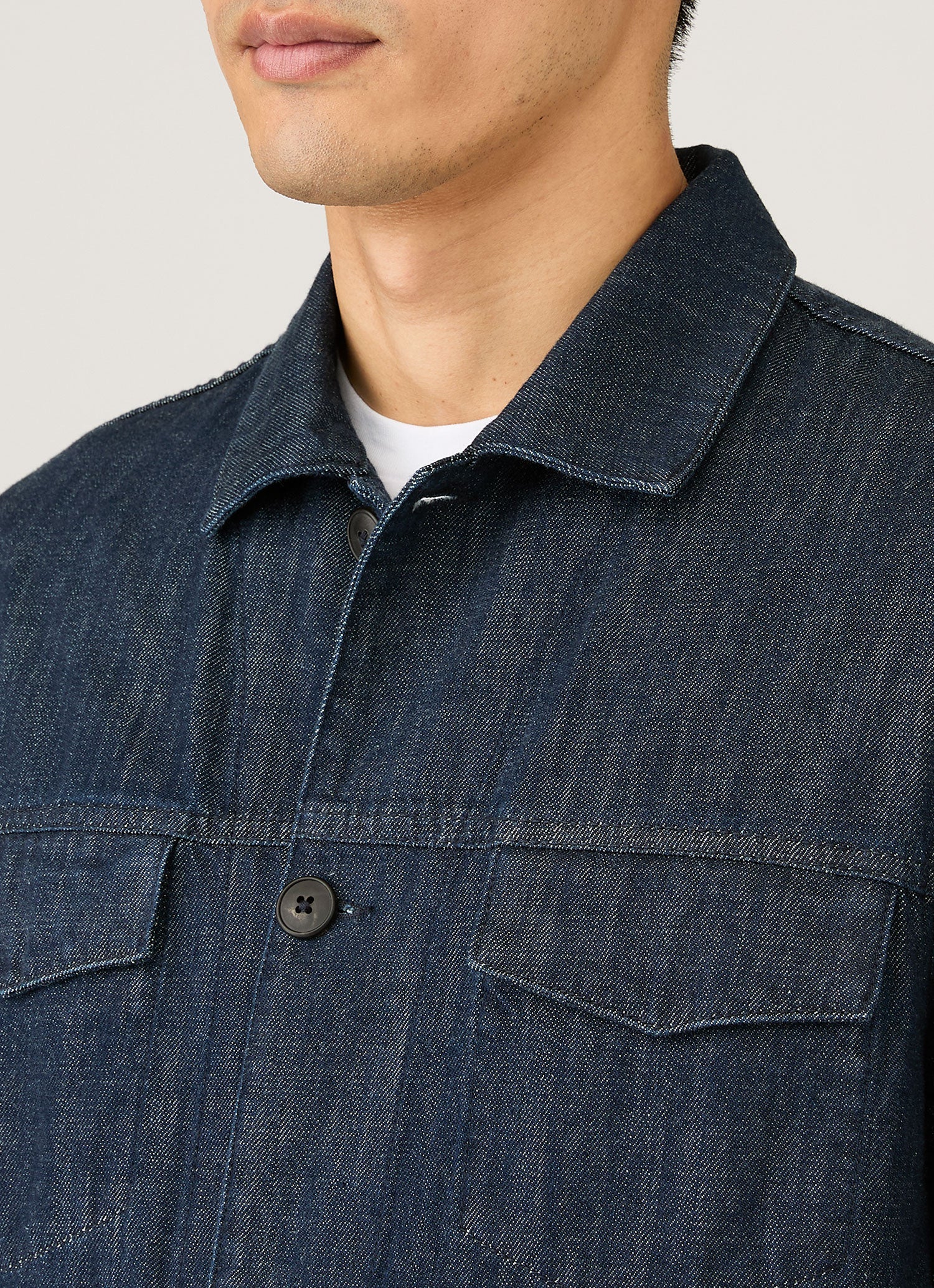 Men's Japanese Denim Jacket in Rinse Wash Denim - Image 6