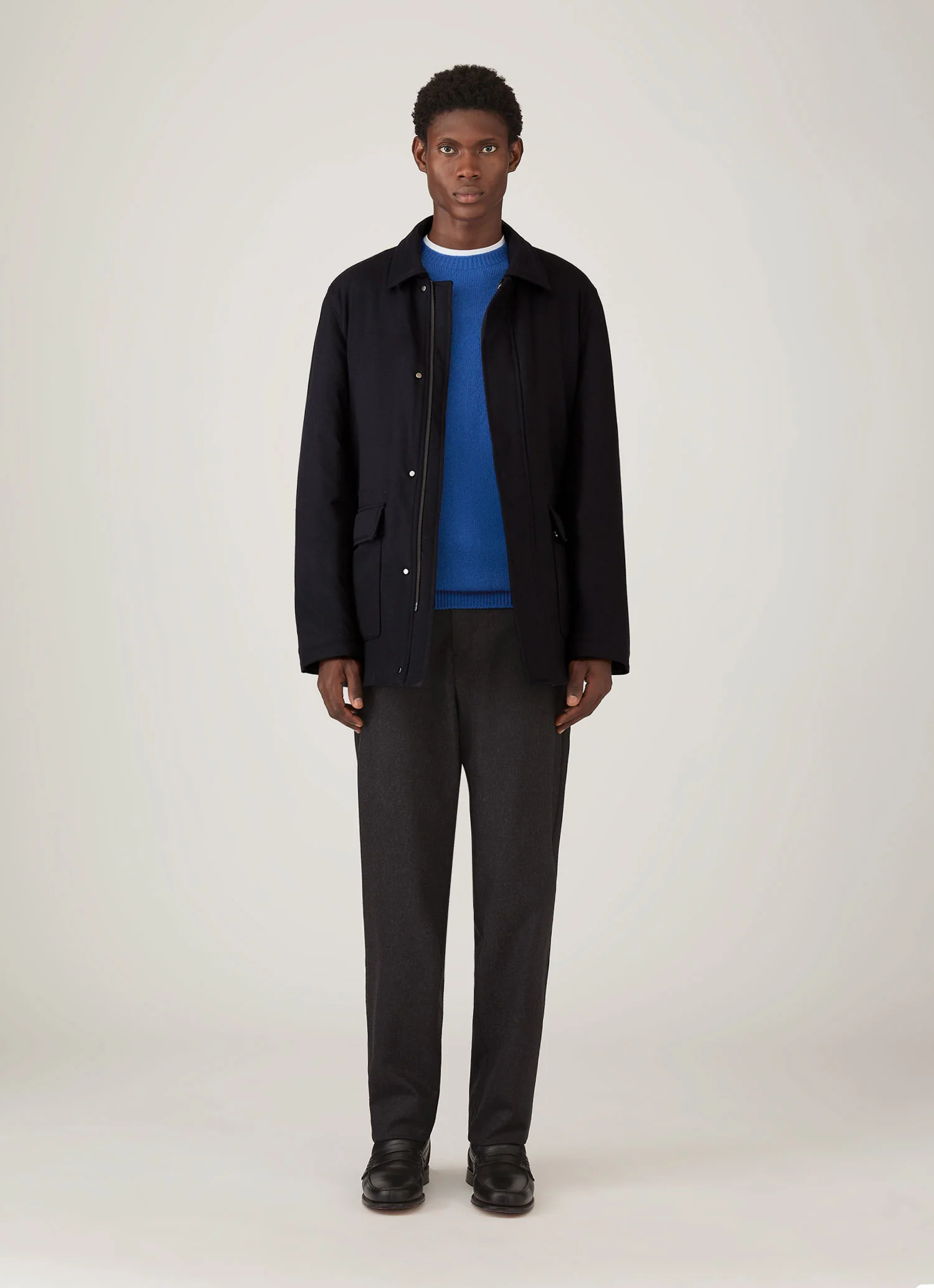 Men's Lambswool Crew Neck Jumper in Cobalt - Image 3