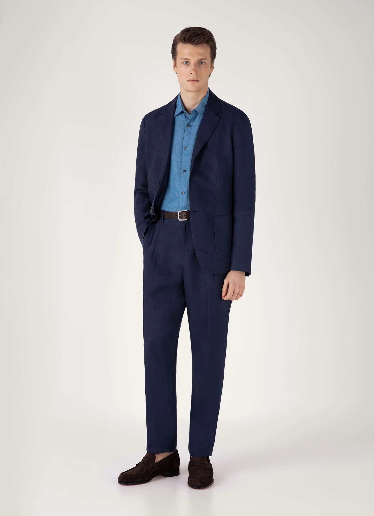 Men's Linen Shirt in Cool Blue - Image 3