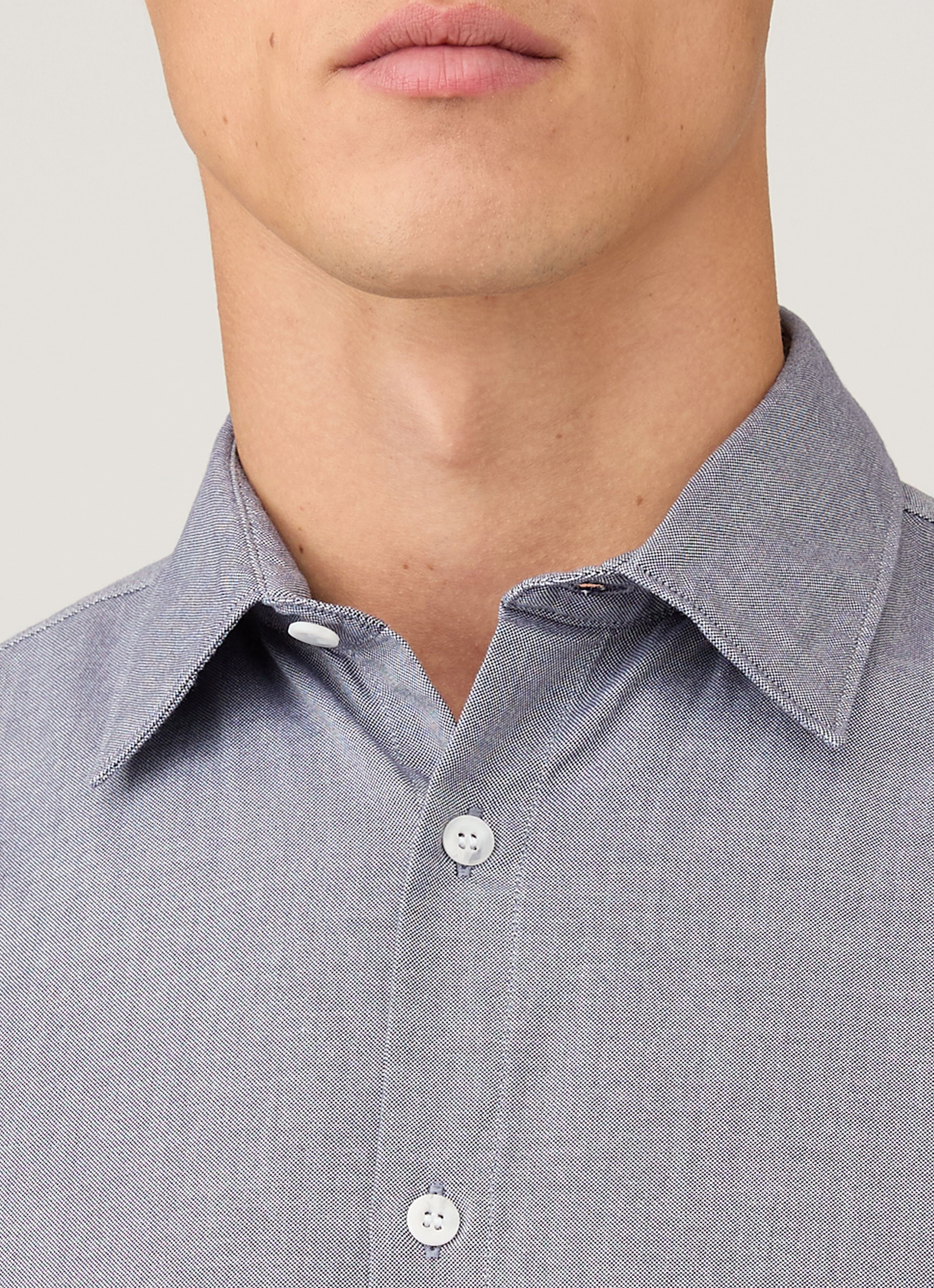 Men's Oxford Shirt in Dark Blue - Image 6