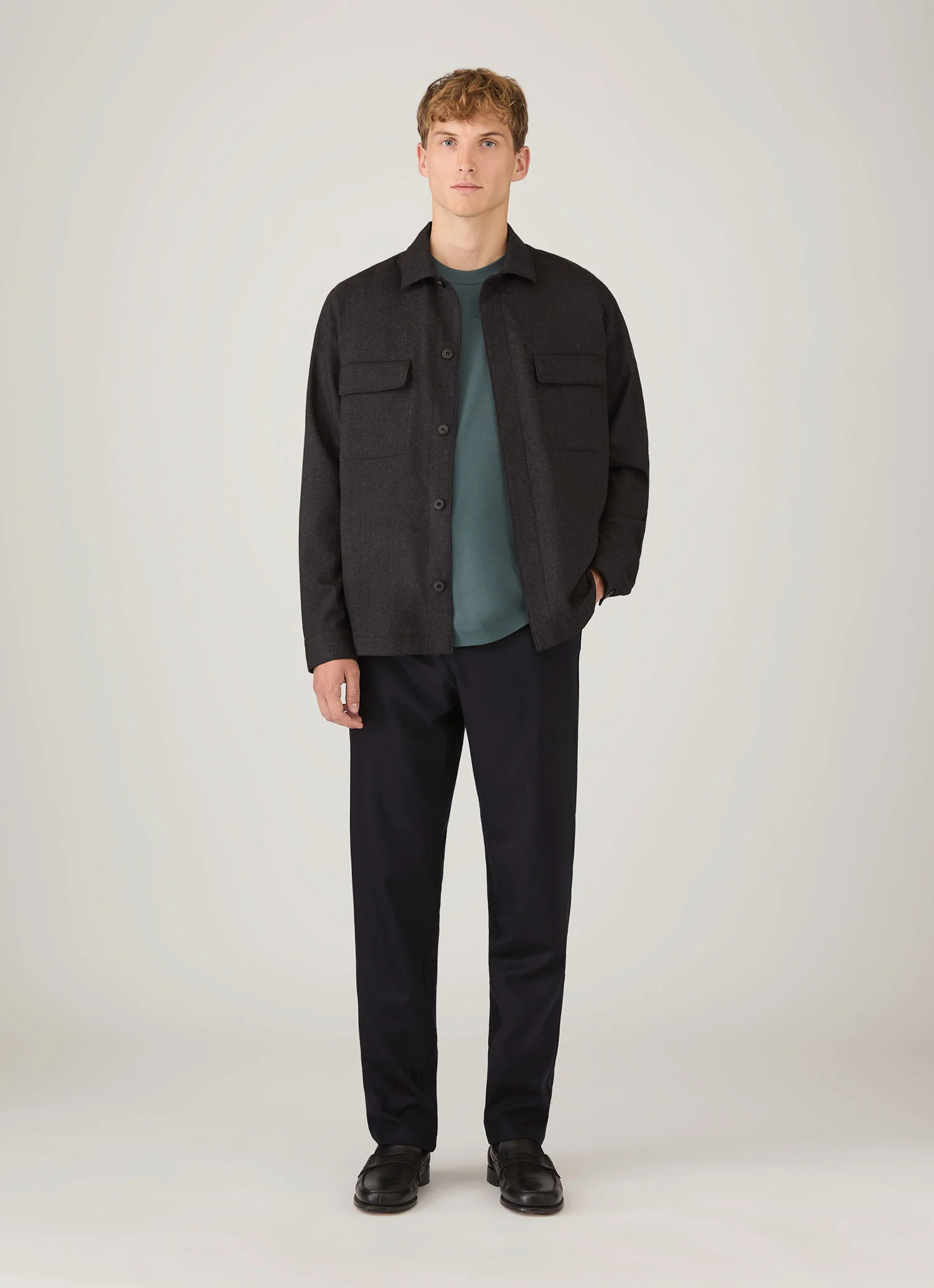 Men's Relaxed Fit Heavyweight T-shirt in Dark Petrol - Image 3