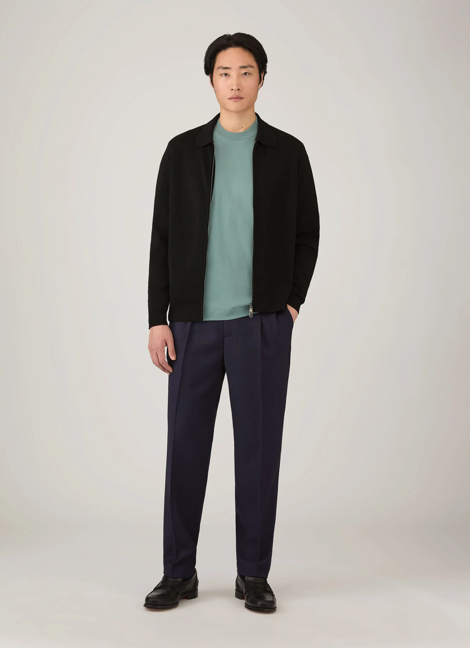 Men's Relaxed Fit Heavyweight T-shirt in Steel Green - Image 3