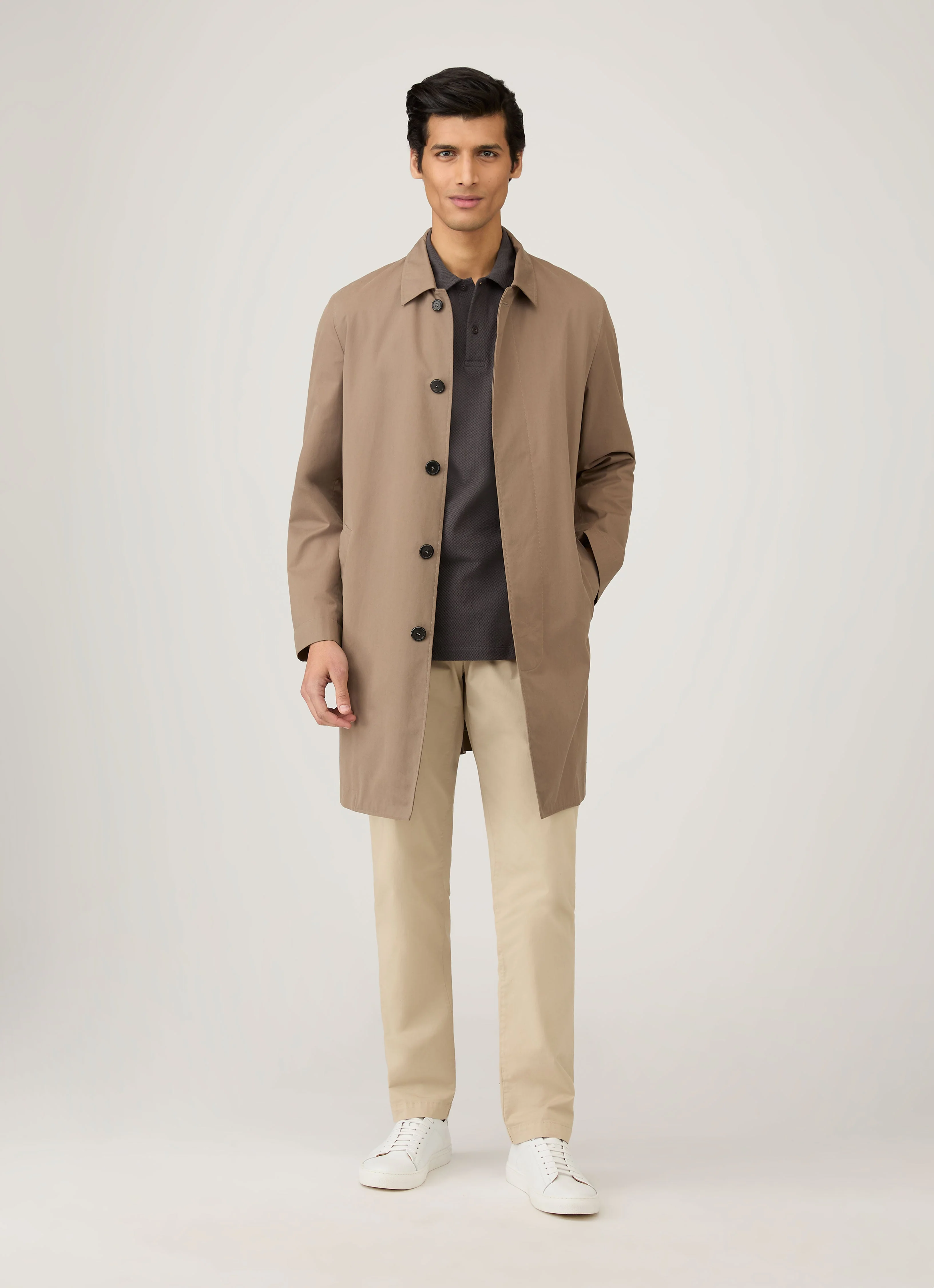 Men's Riviera Polo Shirt in Charcoal - Image 3