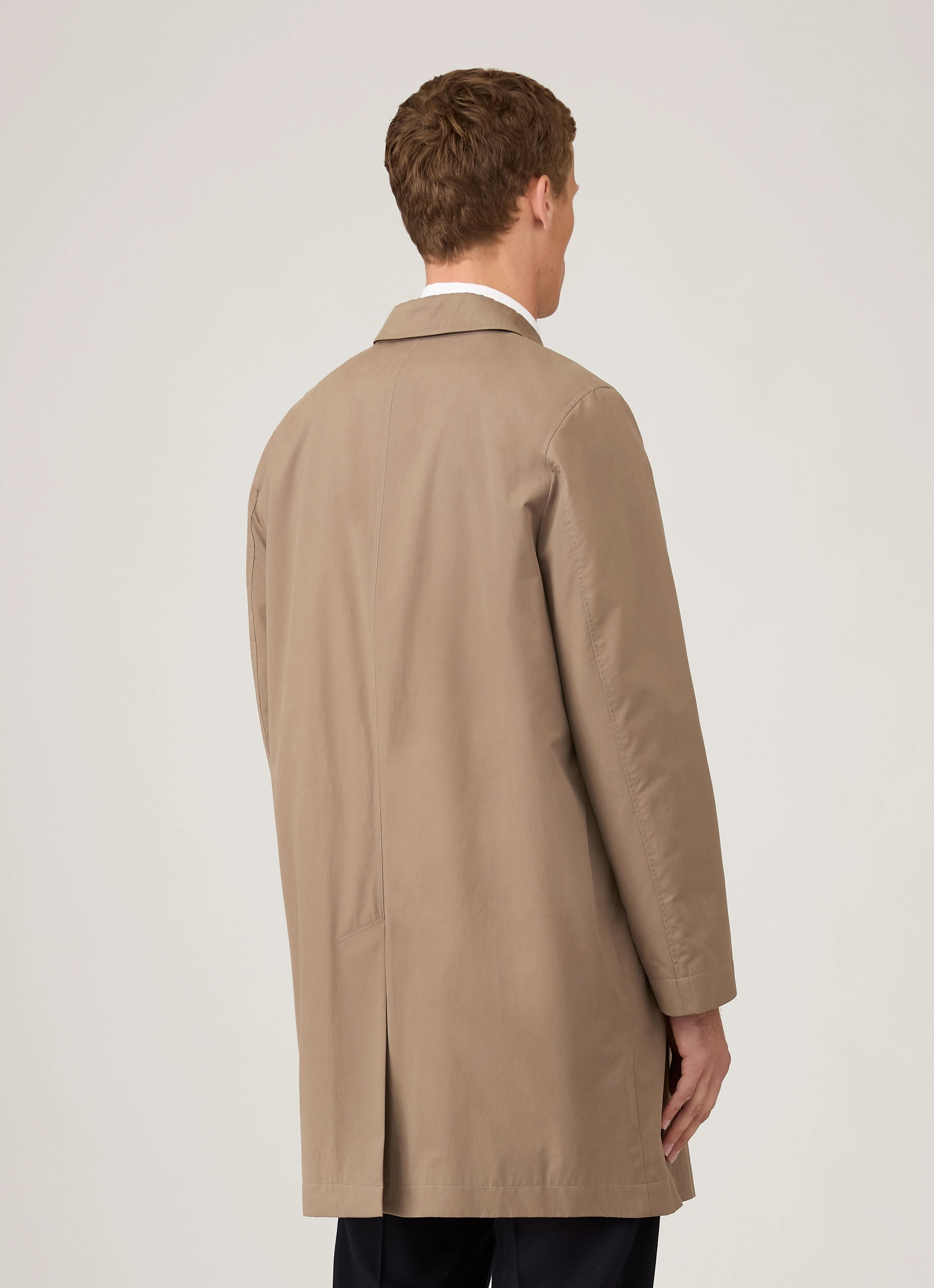 Men's Showerproof Cotton Mac in Dark Stone - Image 5