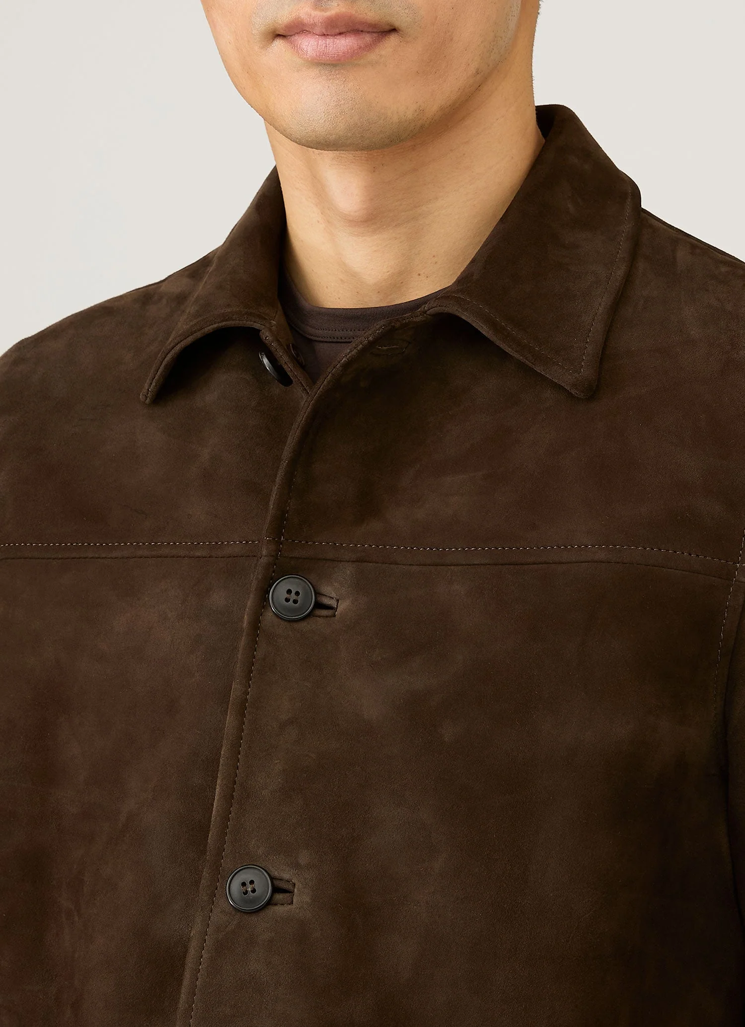 Men's Suede Jacket in Dark Brown - Image 6
