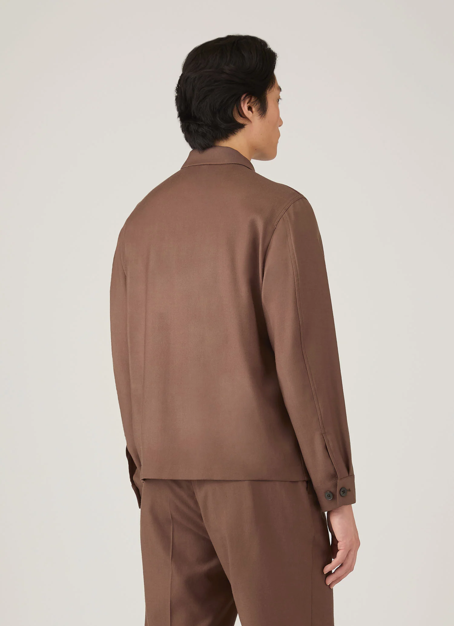 Men's Wool Twill Jacket in Light Brown - Image 5