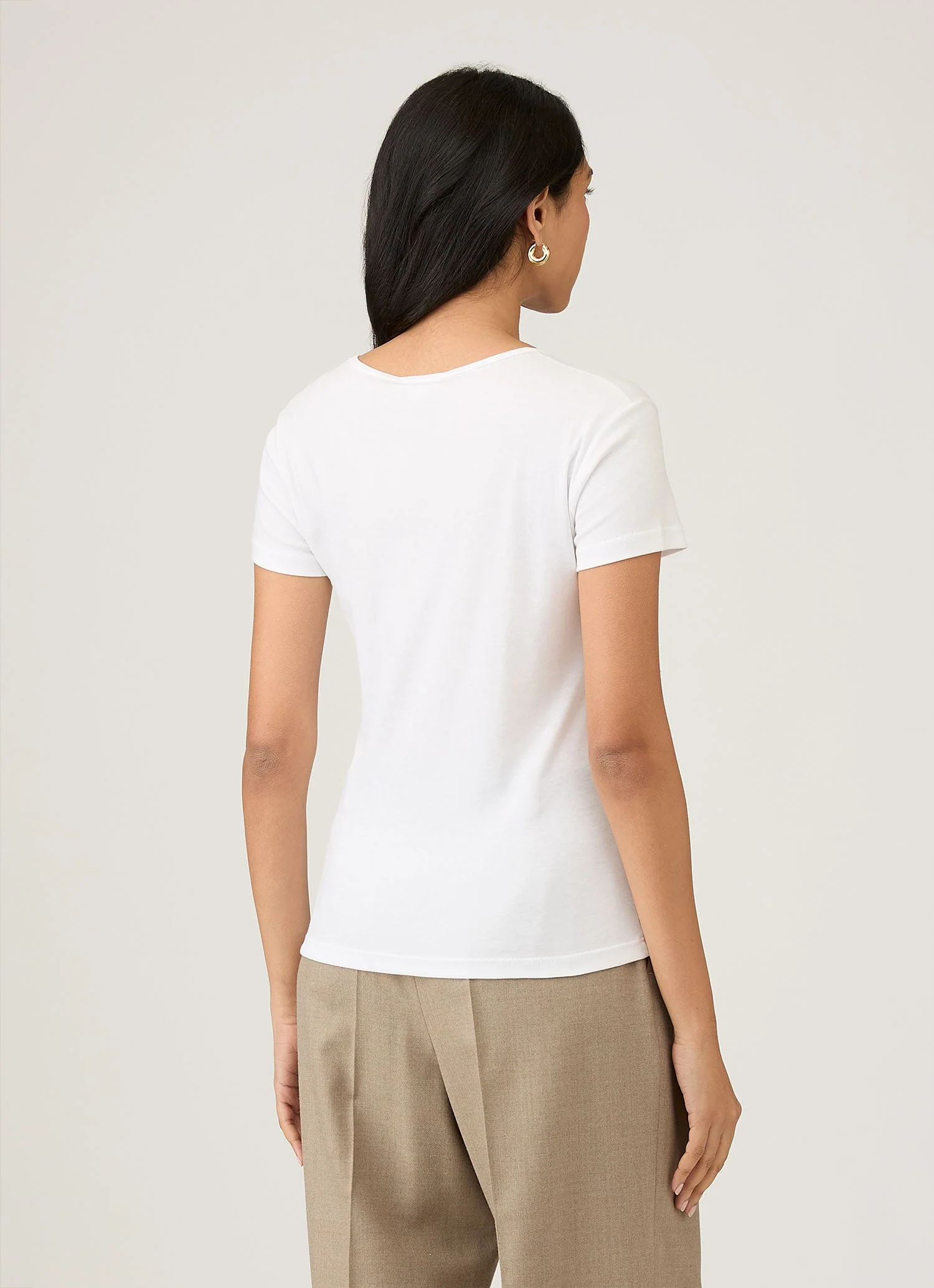 Women's Sea Island Cotton T-shirt in White - Image 3
